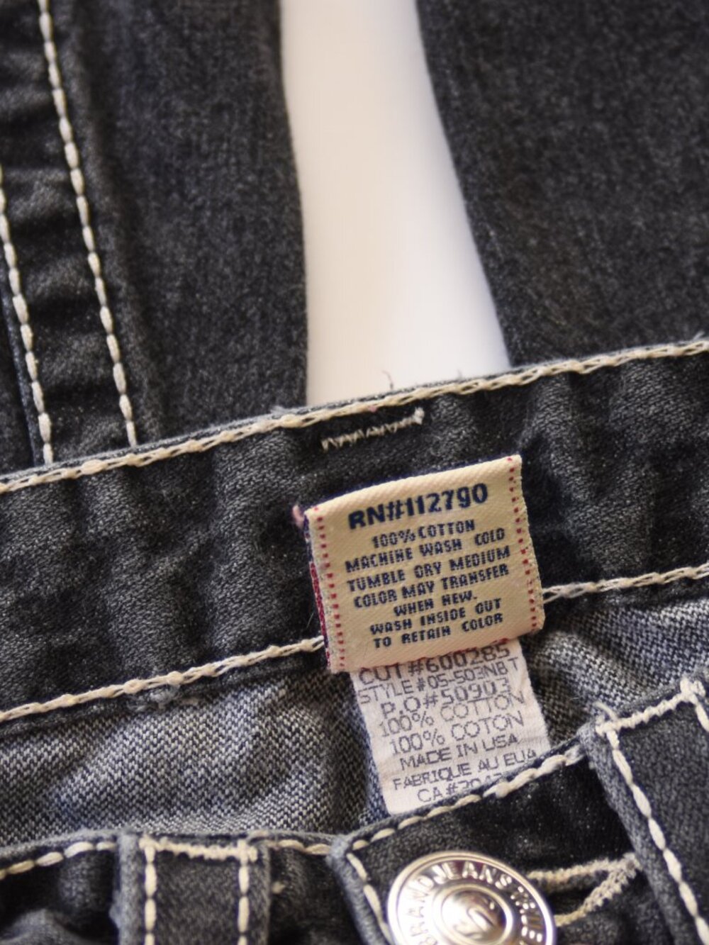 Vtg True Religion Joey Big T Flare Jeans Women's 27 MADE IN USA Y2K Twisted Seam - Picture 9 of 11